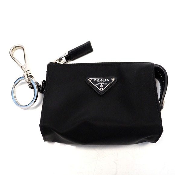 Prada Tessuto Travel Mini Pouch Accessory Nylon Leather Black - Picture 1 of 7